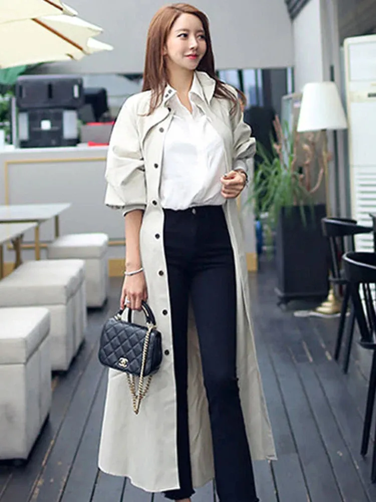 Long Belted Trench Coat