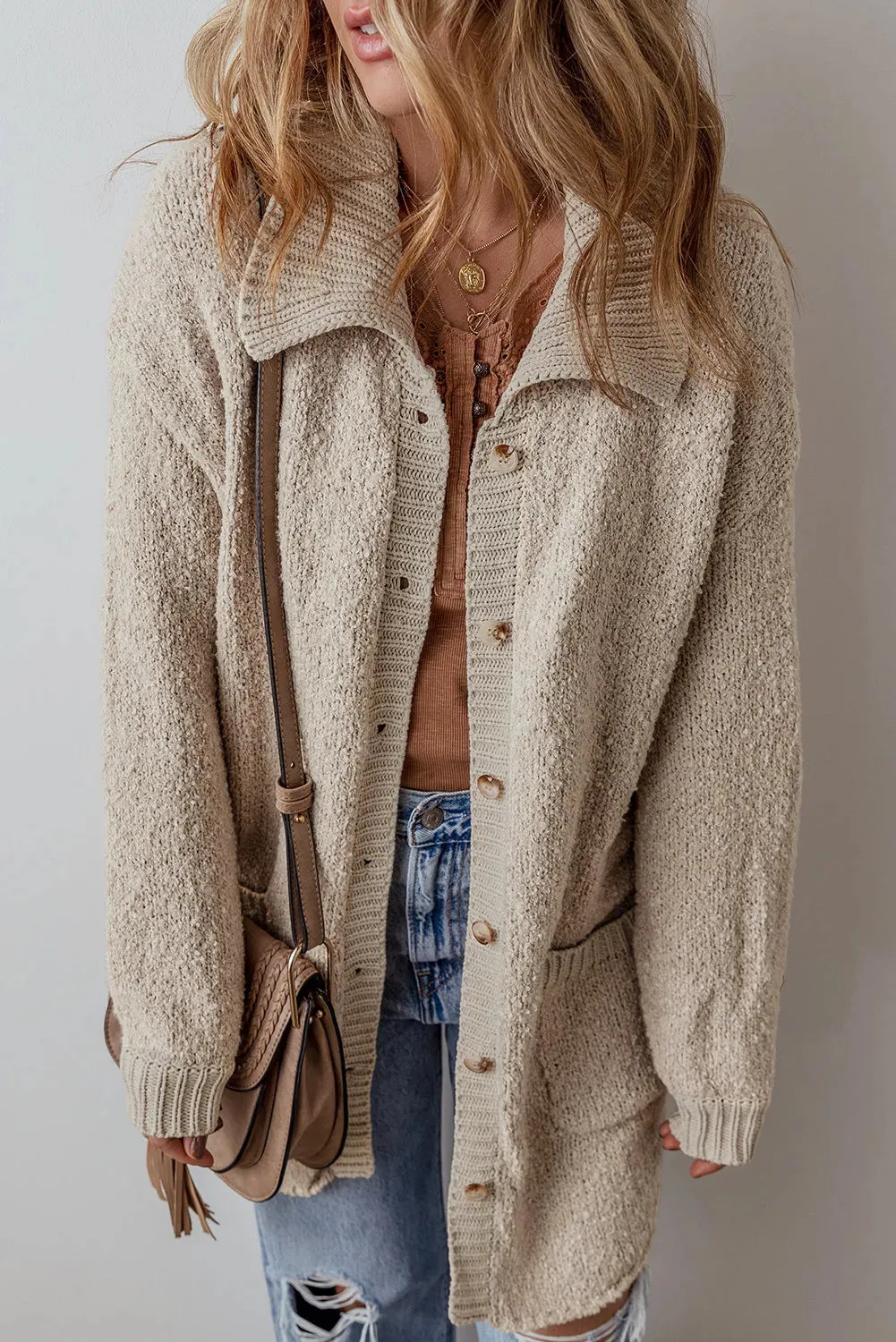 Long Sleeve Cardigan with Button Closure