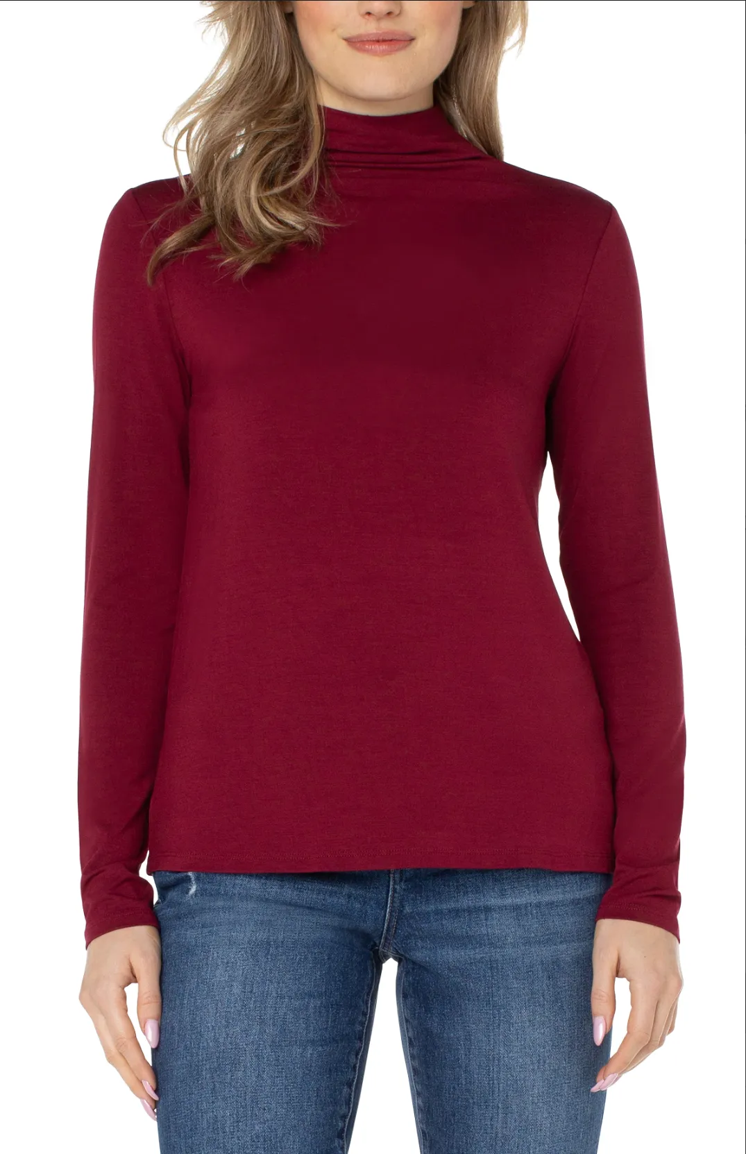 Long Sleeve Mock Neck Knit Top