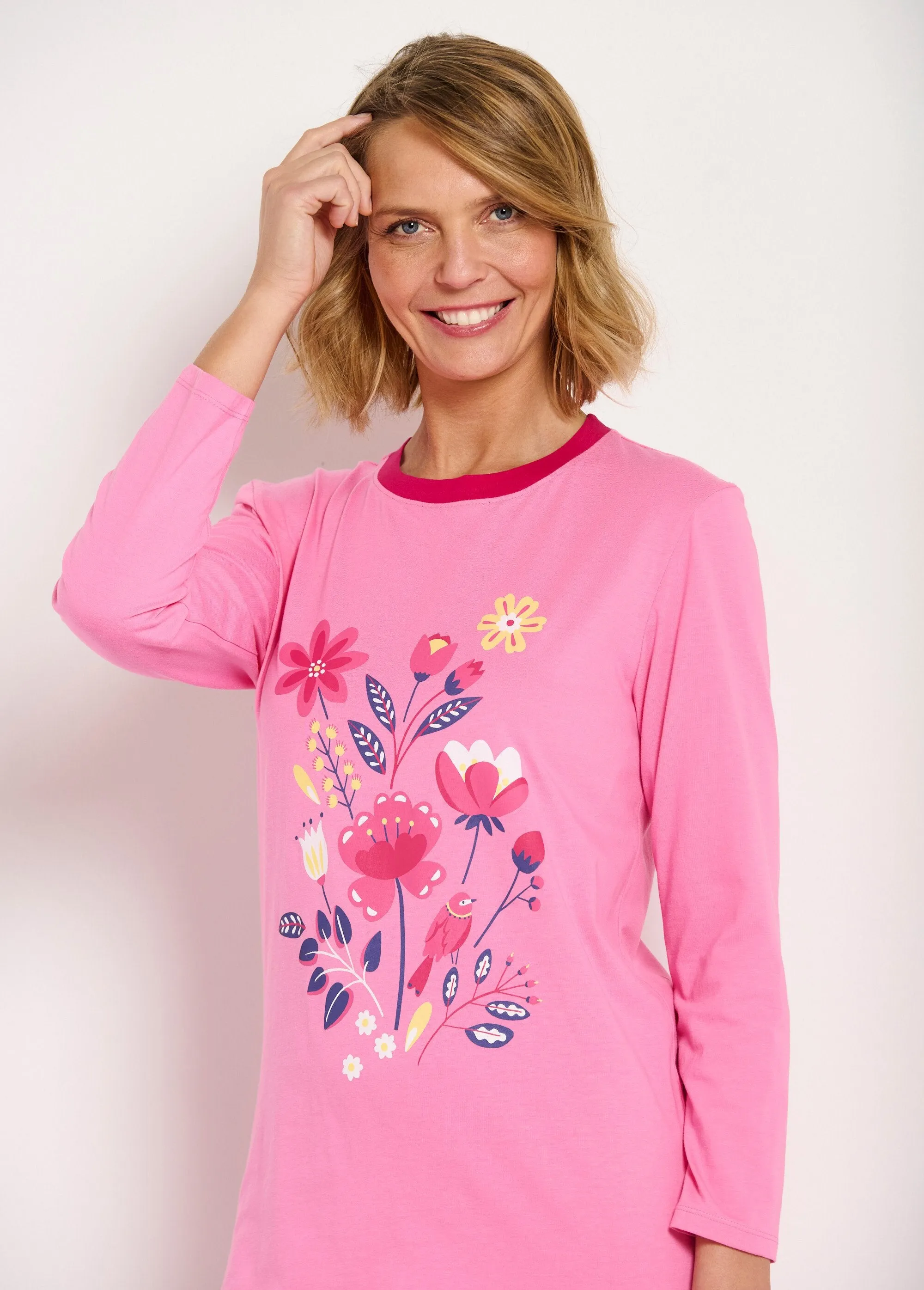 Long sleeve patterned cotton pajamas - set of 2