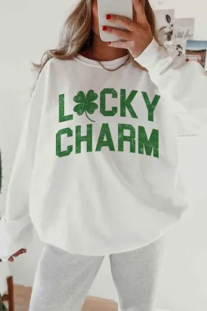 LUCKY CHARM ST PATRICKS OVERSIZED SWEATSHIRT