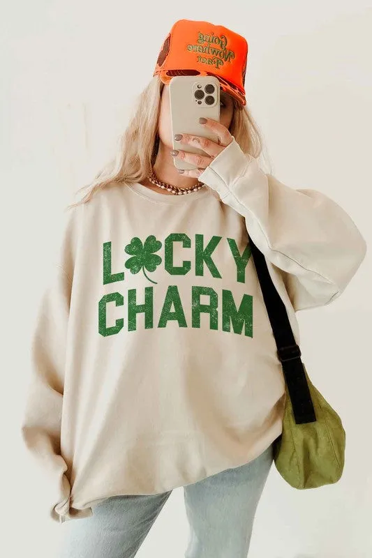 LUCKY CHARM ST PATRICKS OVERSIZED SWEATSHIRT