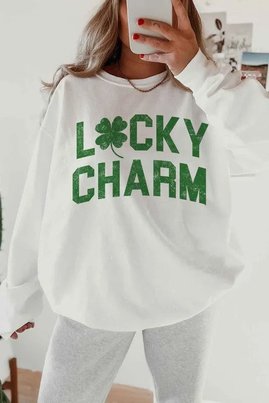LUCKY CHARM ST PATRICKS OVERSIZED SWEATSHIRT