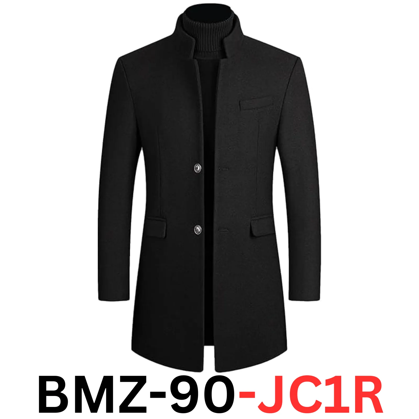 Lu's Chic Men's Long Trench Coat Single Breasted Thick Top Business Overcoat, S