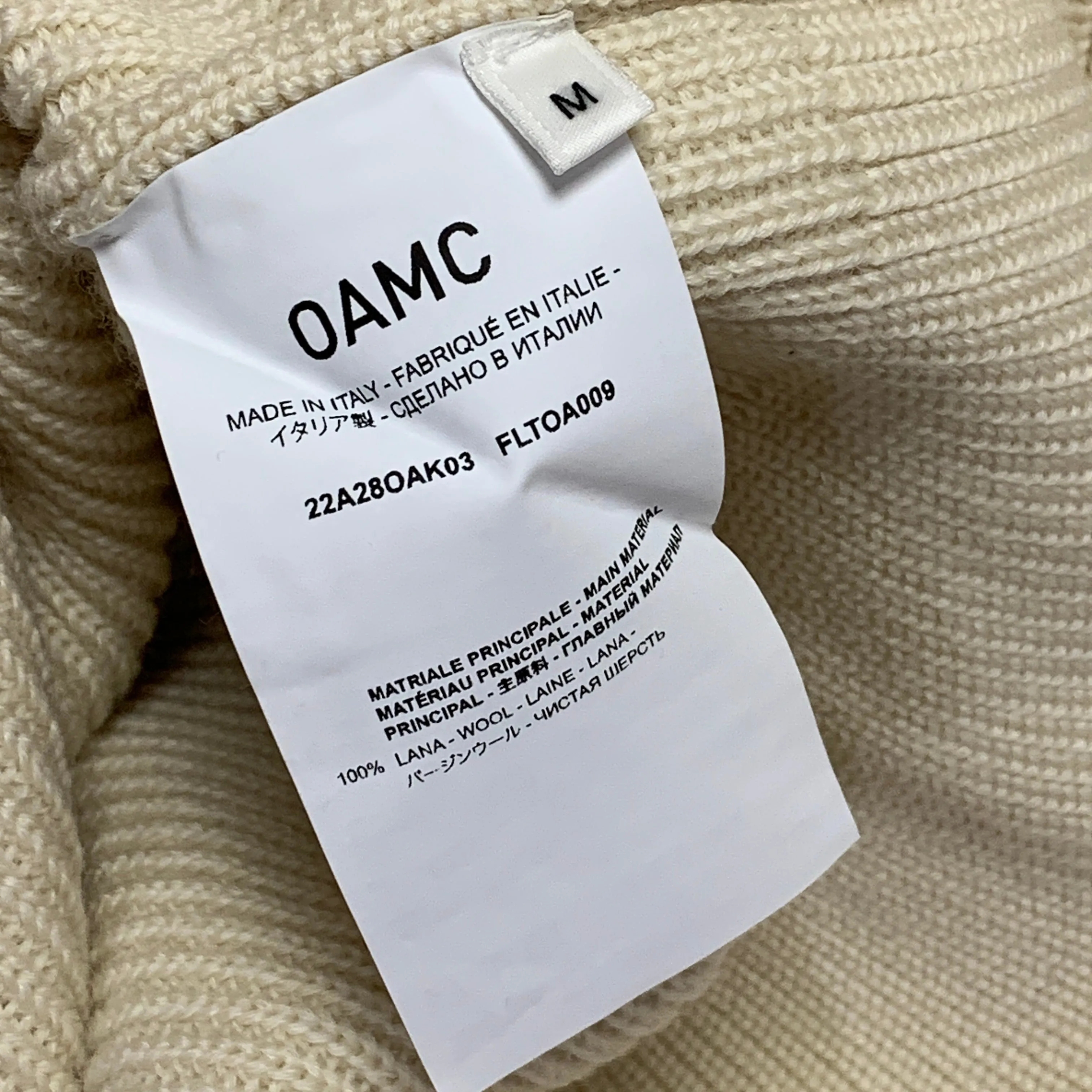 [M] OAMC 22AW Wool Knit Mock Neck Sweater