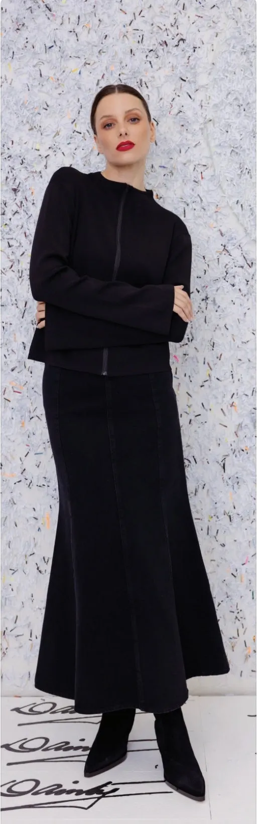 M.A Dainty II GAGA Zip Cardi - Black