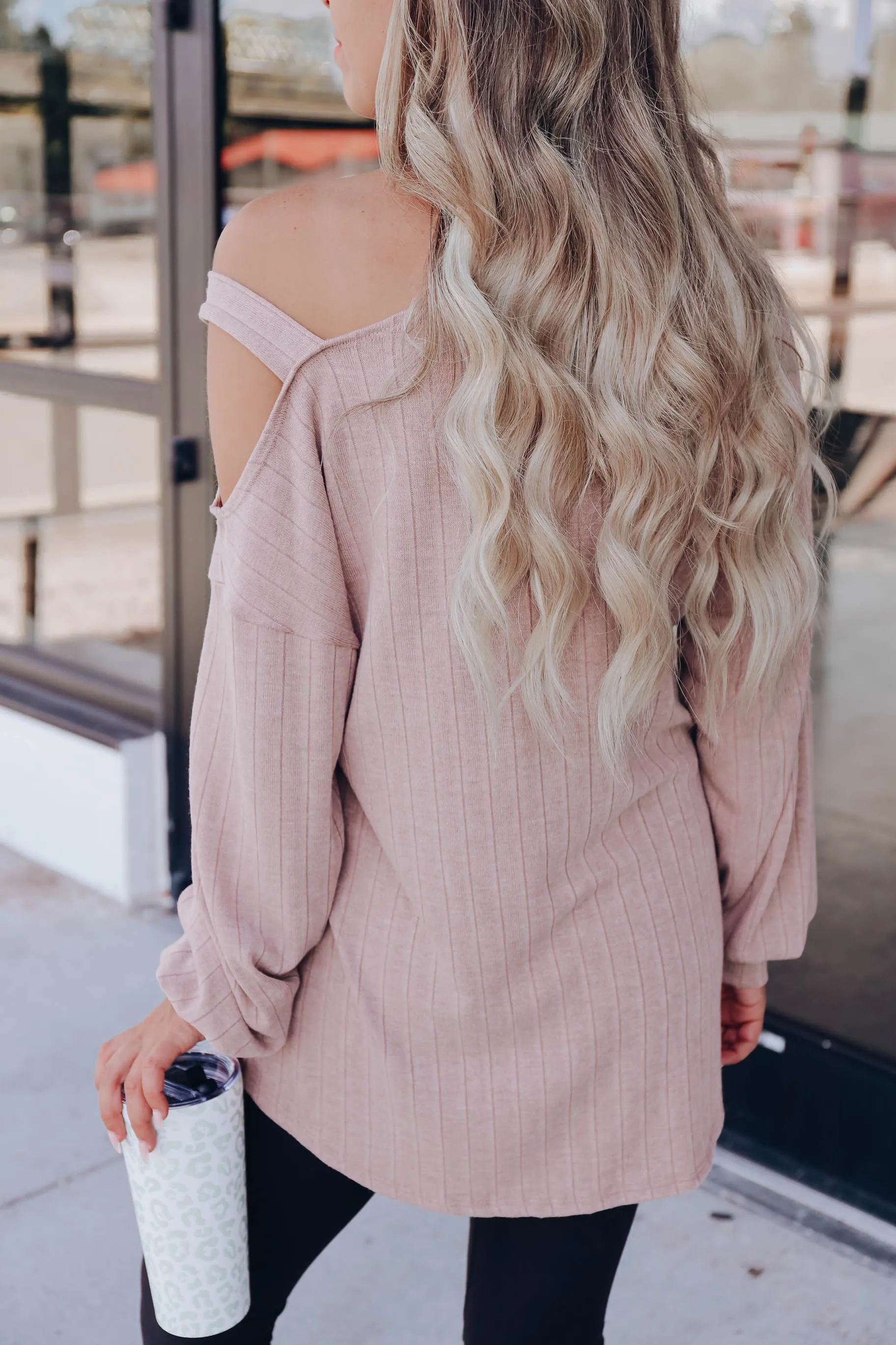 Maddox Off Shoulder Sweater - Mocha