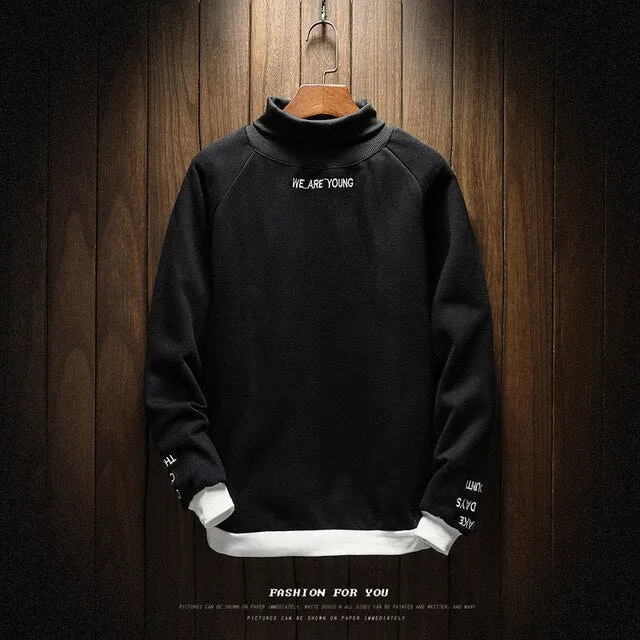 Men Turtleneck Tracksuit Hoodie