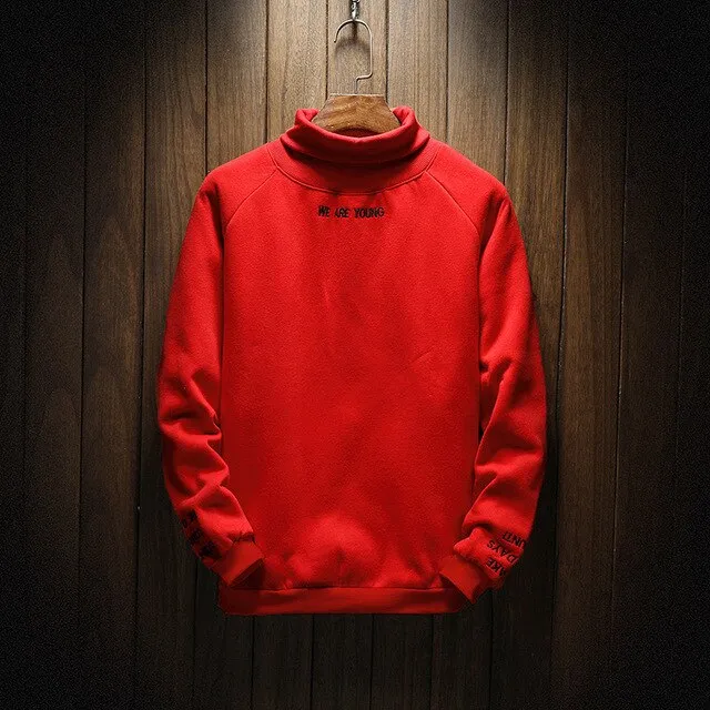 Men Turtleneck Tracksuit Hoodie