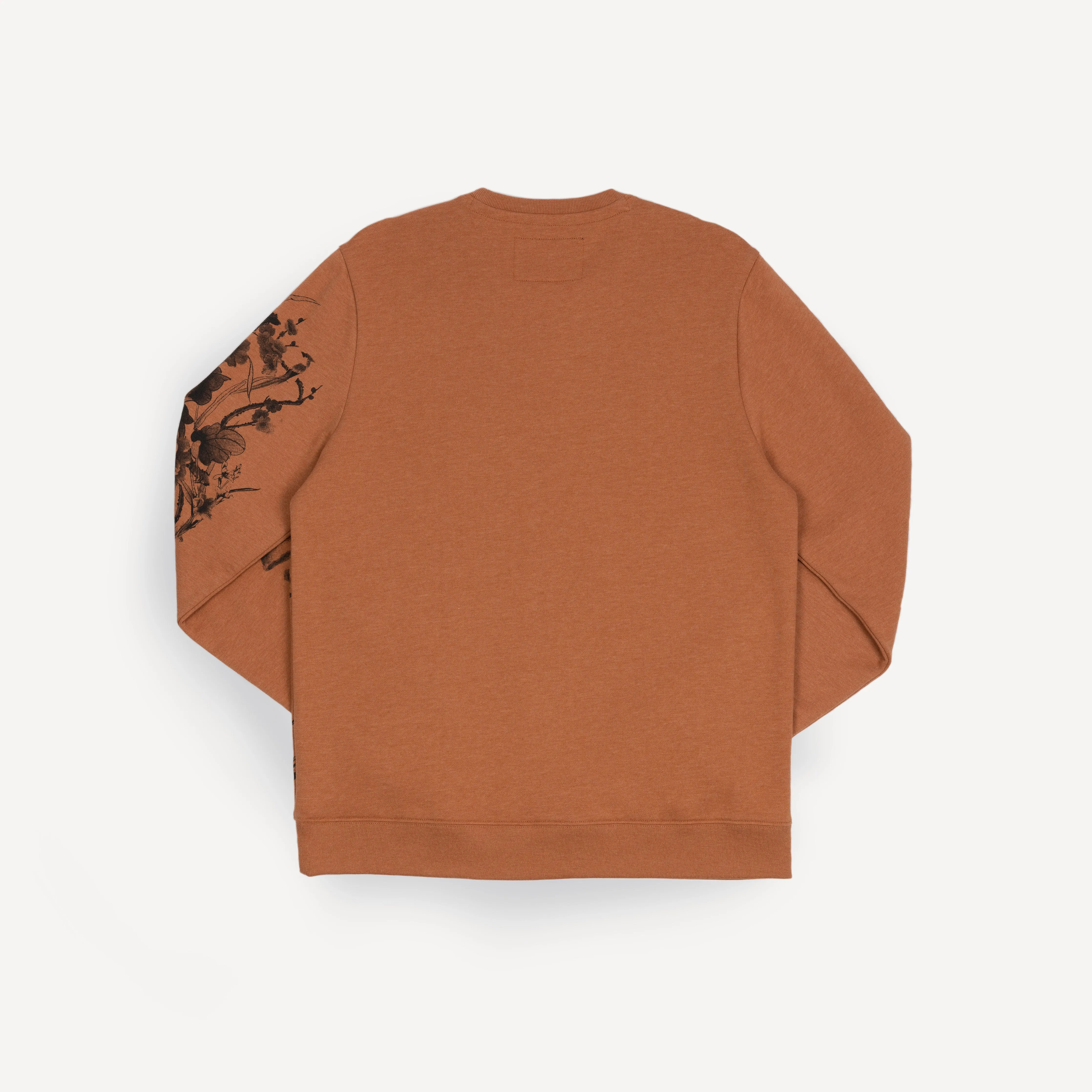 Mens Graphic Wraparound Crewneck Sweatshirt - Amber Brown / Move Forward