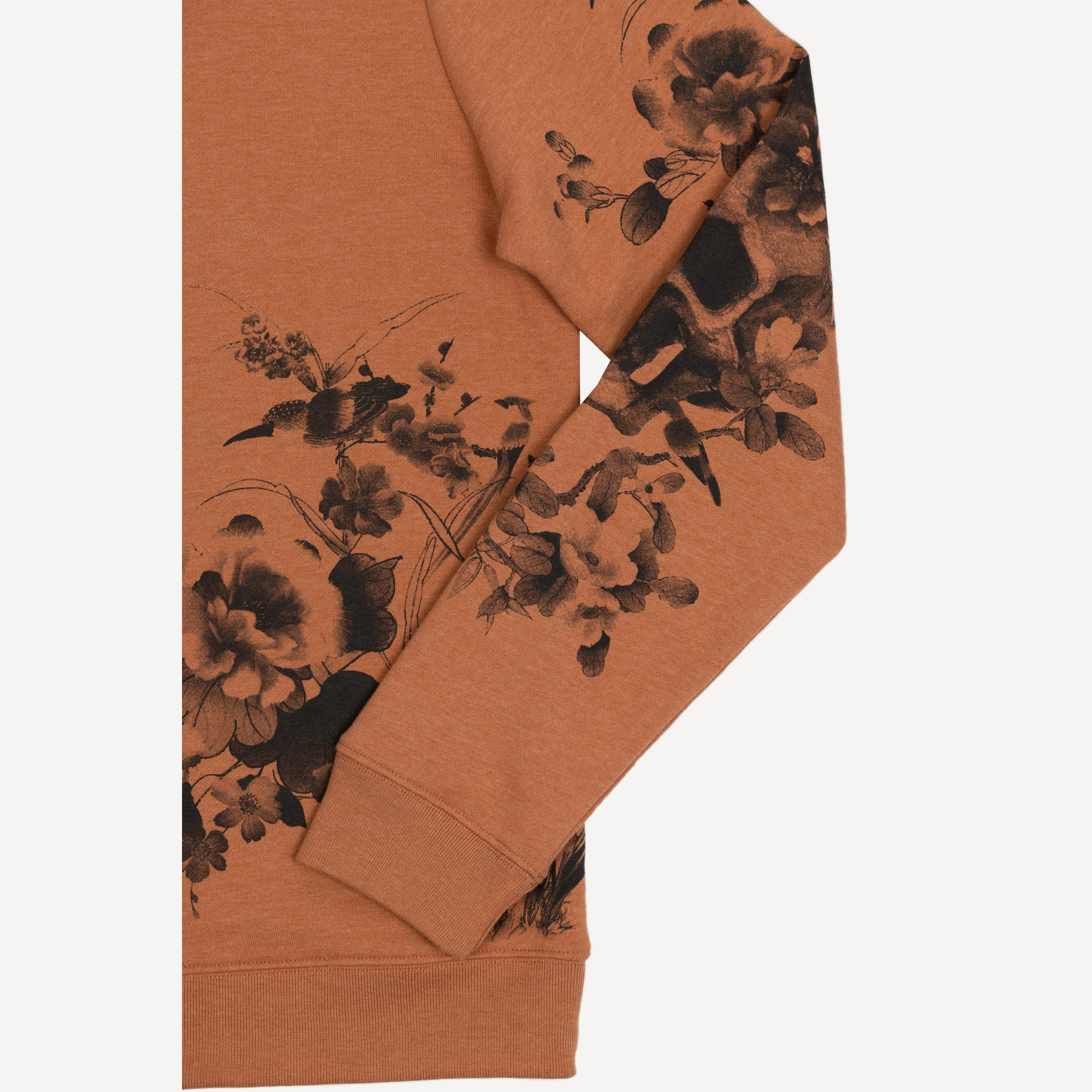 Mens Graphic Wraparound Crewneck Sweatshirt - Amber Brown / Move Forward