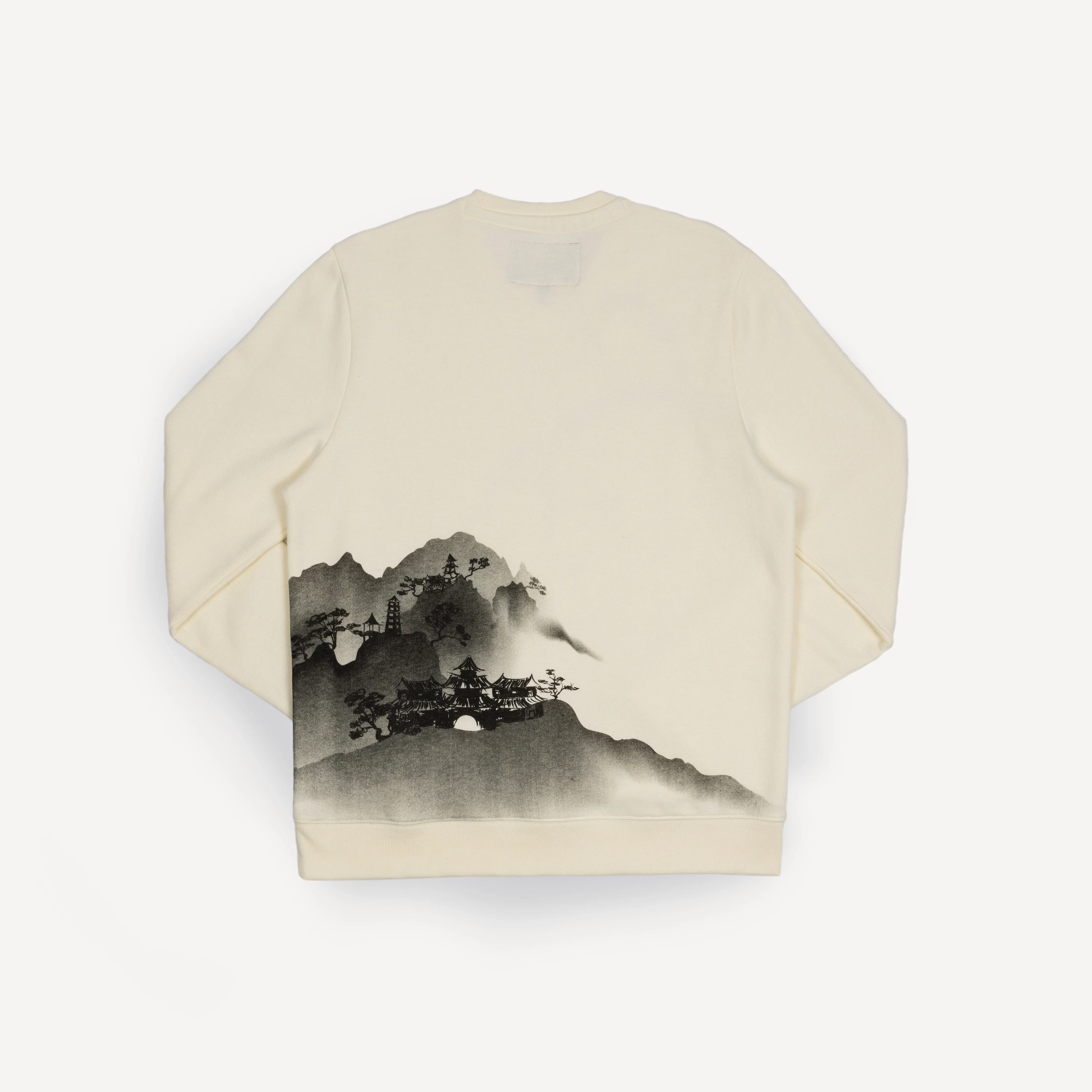 Mens Graphic Wraparound Crewneck Sweatshirt - Sugar Swizzle / Kanji Extraordinary