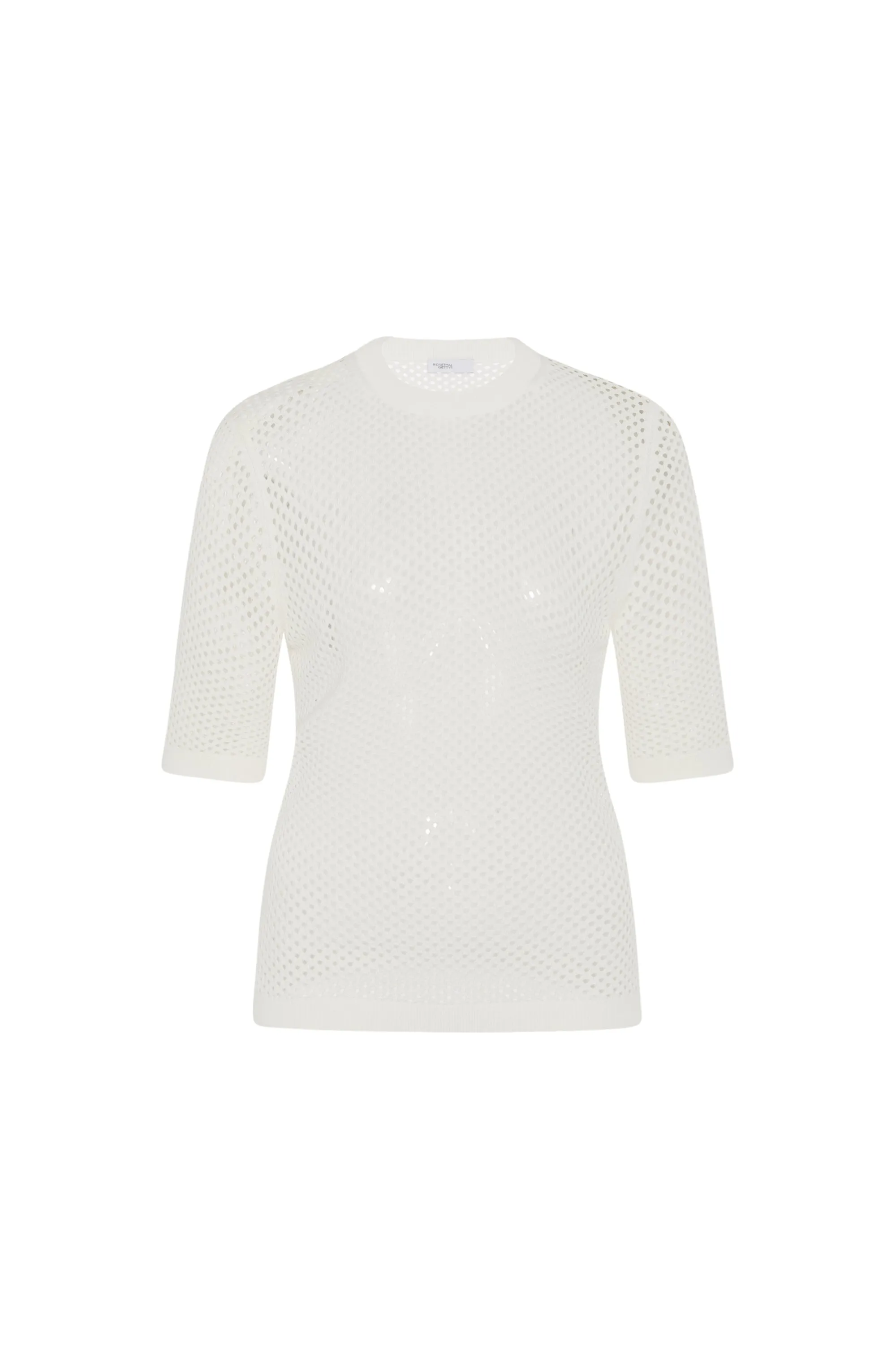 MESH CROPPED SLEEVE SWEATER