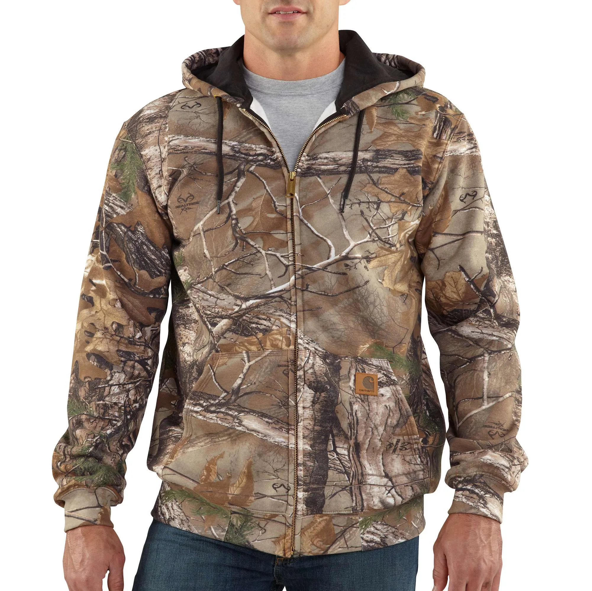 Midweight Realtree Xtra® Camo Hooded Zip-Front Sweatshirt