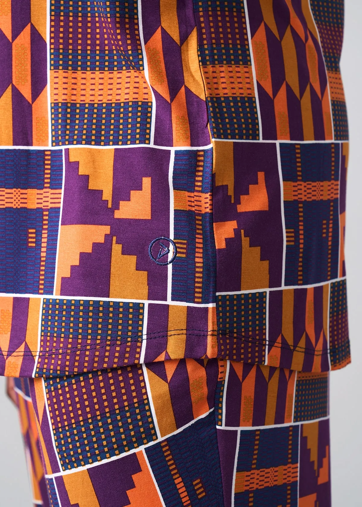 Mobisi Men's African Print Pajama Set (Harvest Orange Kente)