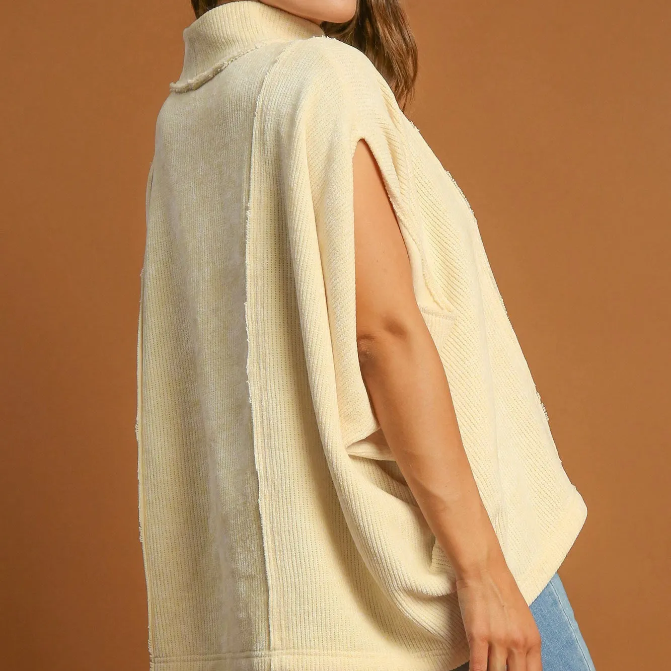 Mock Neck Short Sleeve Top