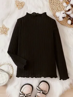 Mock Neck Top Kids: Black