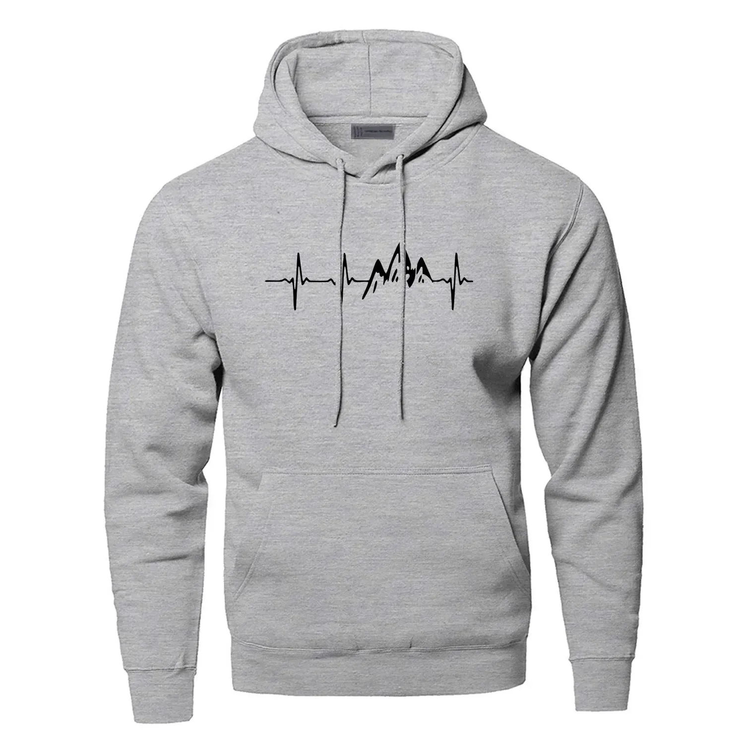 Mountain Heartbeat Men's Autumn Long Sleeve Hoodies
