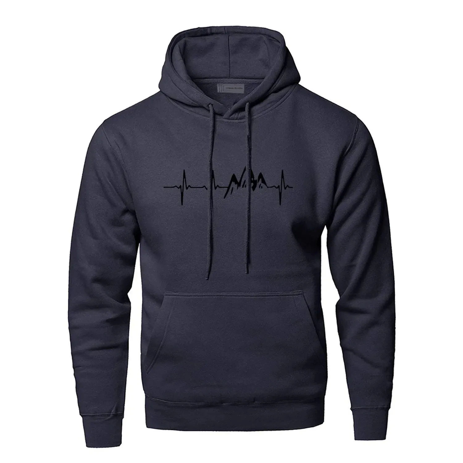 Mountain Heartbeat Men's Autumn Long Sleeve Hoodies