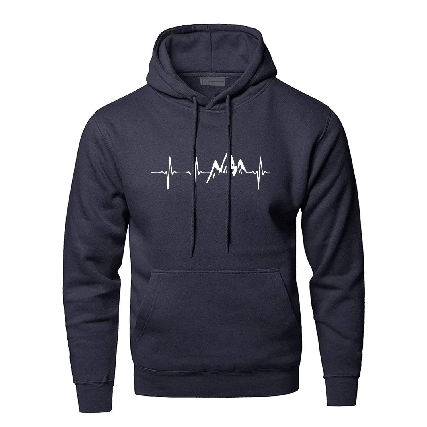 Mountain Heartbeat Men's Autumn Long Sleeve Hoodies