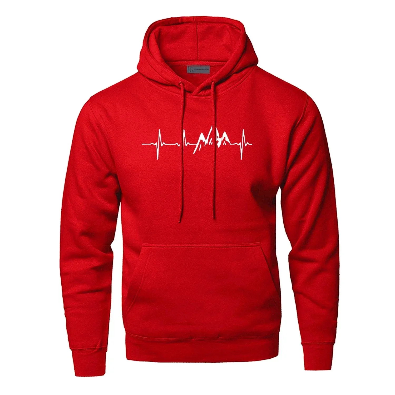 Mountain Heartbeat Men's Autumn Long Sleeve Hoodies