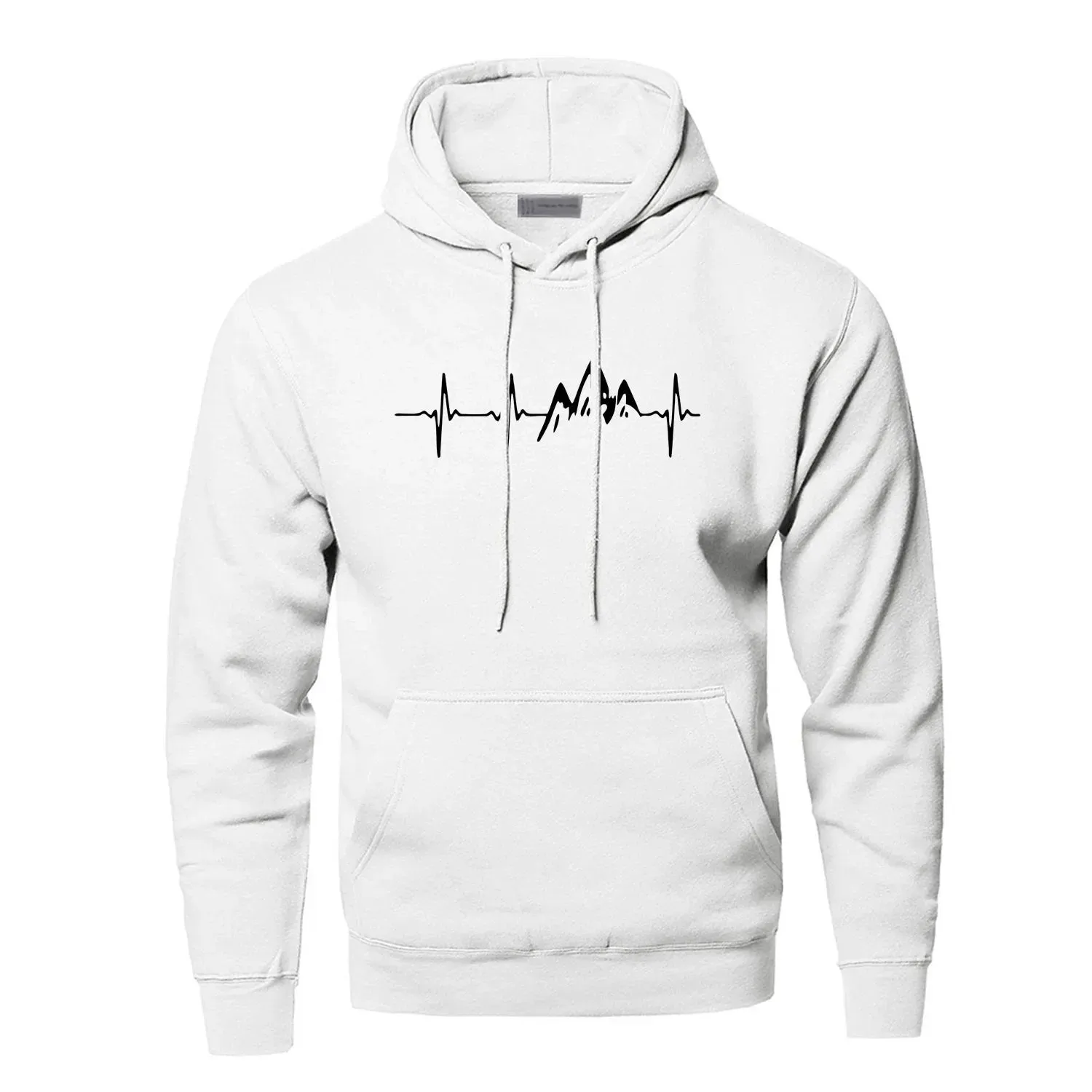 Mountain Heartbeat Men's Autumn Long Sleeve Hoodies