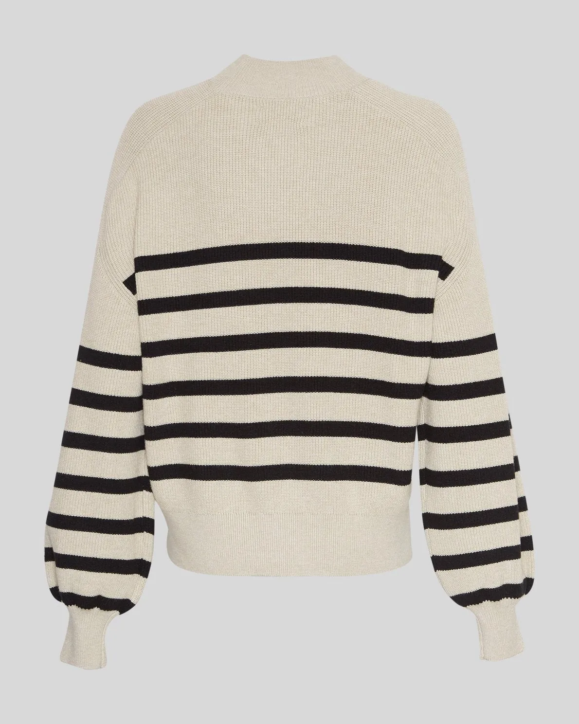 MSCH Maura Rachelle Ribbed Knit - Oatmeal with Black Stripes