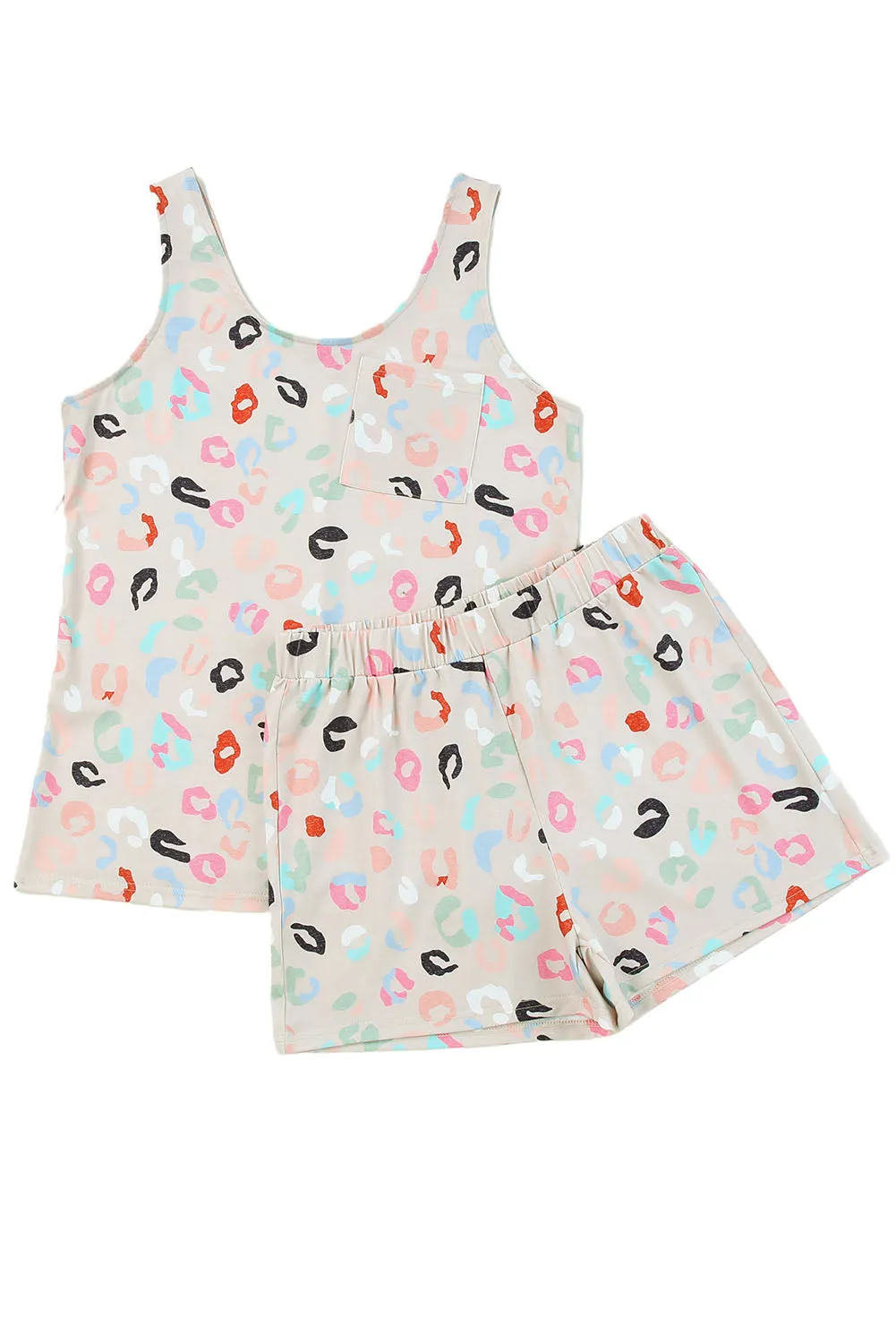 Multicolor Floral Print Tank and Shorts Lounge Set