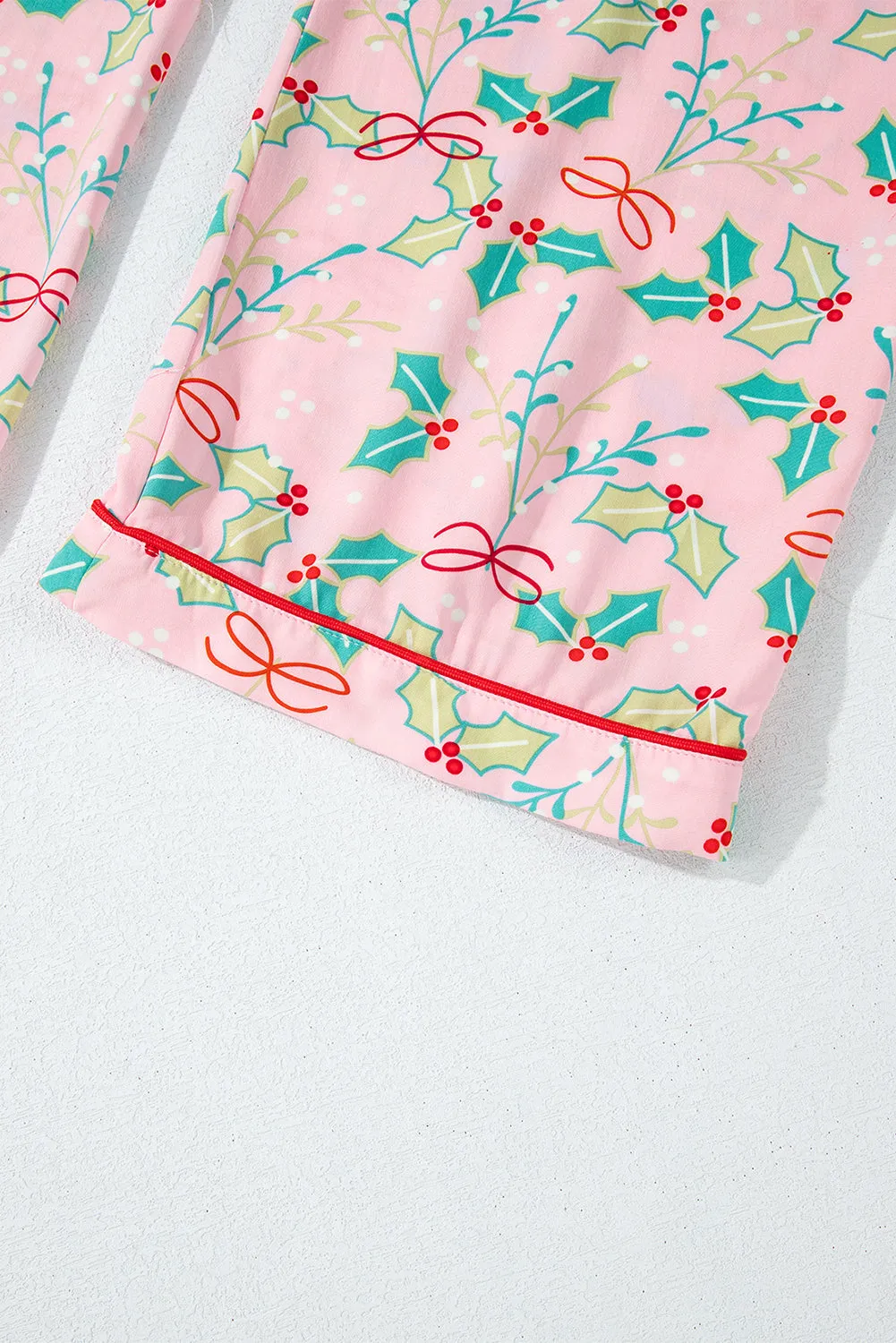 Multicolour Floral Christmas Pajamas Set