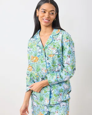 Must Love Cats - Long PJ Set  - Cornflower