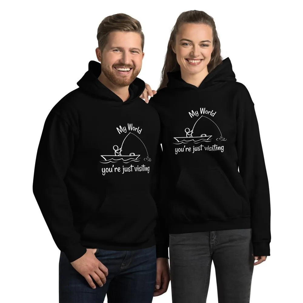 My World, Unisex Hooded Sweatshirt-White Text