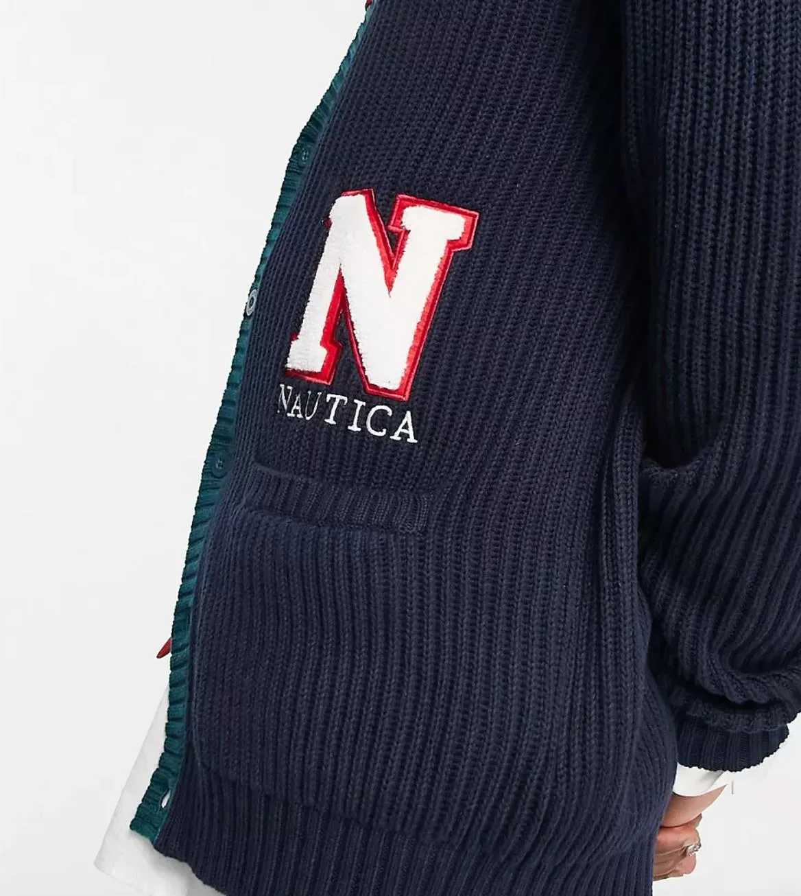 Nautica Archive Lincoln Mens Knitted Navy Cardigan Size Large (New)