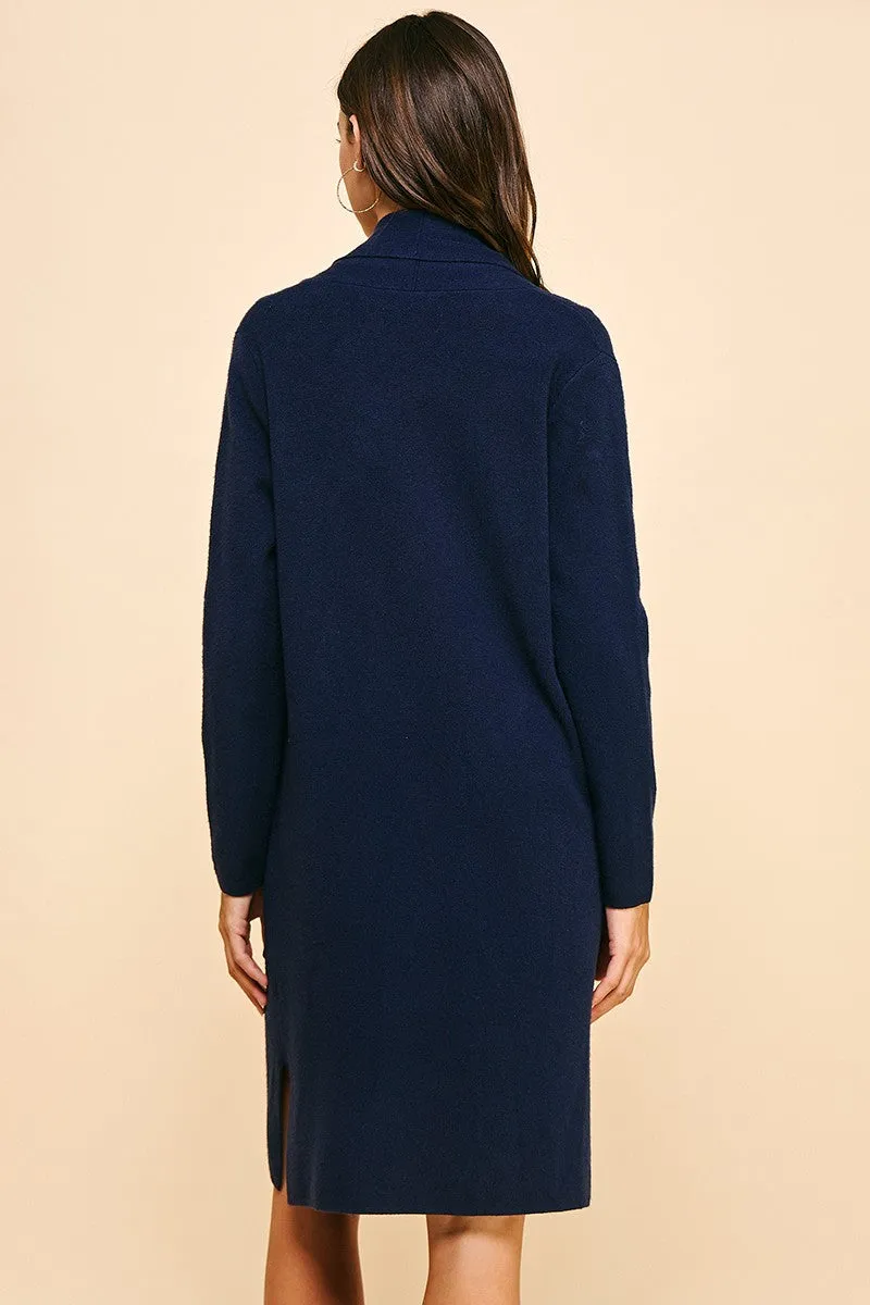 Navy Open Knit Cardigan