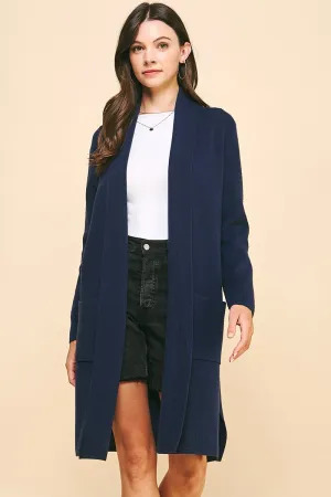 Navy Open Knit Cardigan