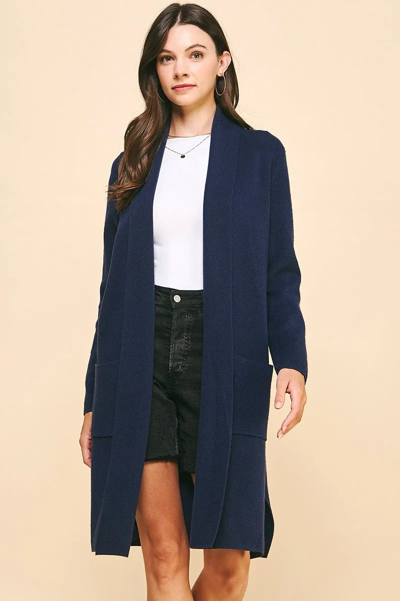 Navy Open Knit Cardigan