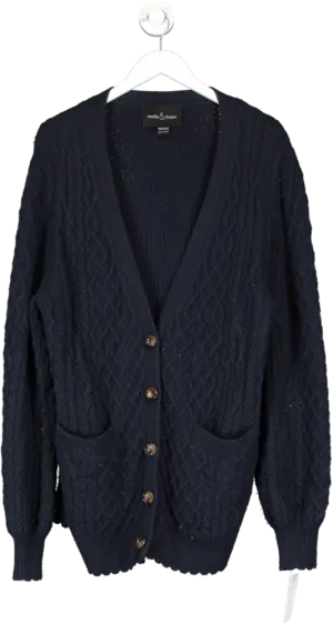 Needle & Thread Blue Elsie Cable Longline Cardigan One Size