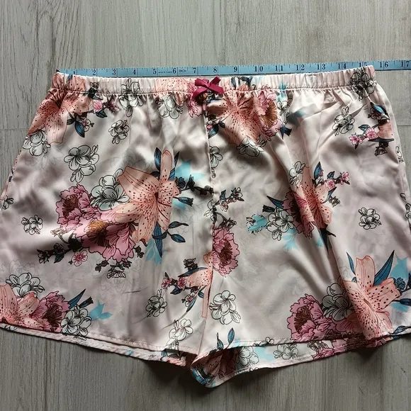 NEW Flora Nikrooz Cami Short Pajama Set Lace Pink Blue White Sexy Floral Large