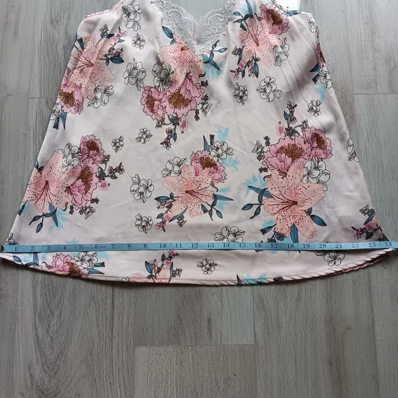 NEW Flora Nikrooz Cami Short Pajama Set Lace Pink Blue White Sexy Floral Large