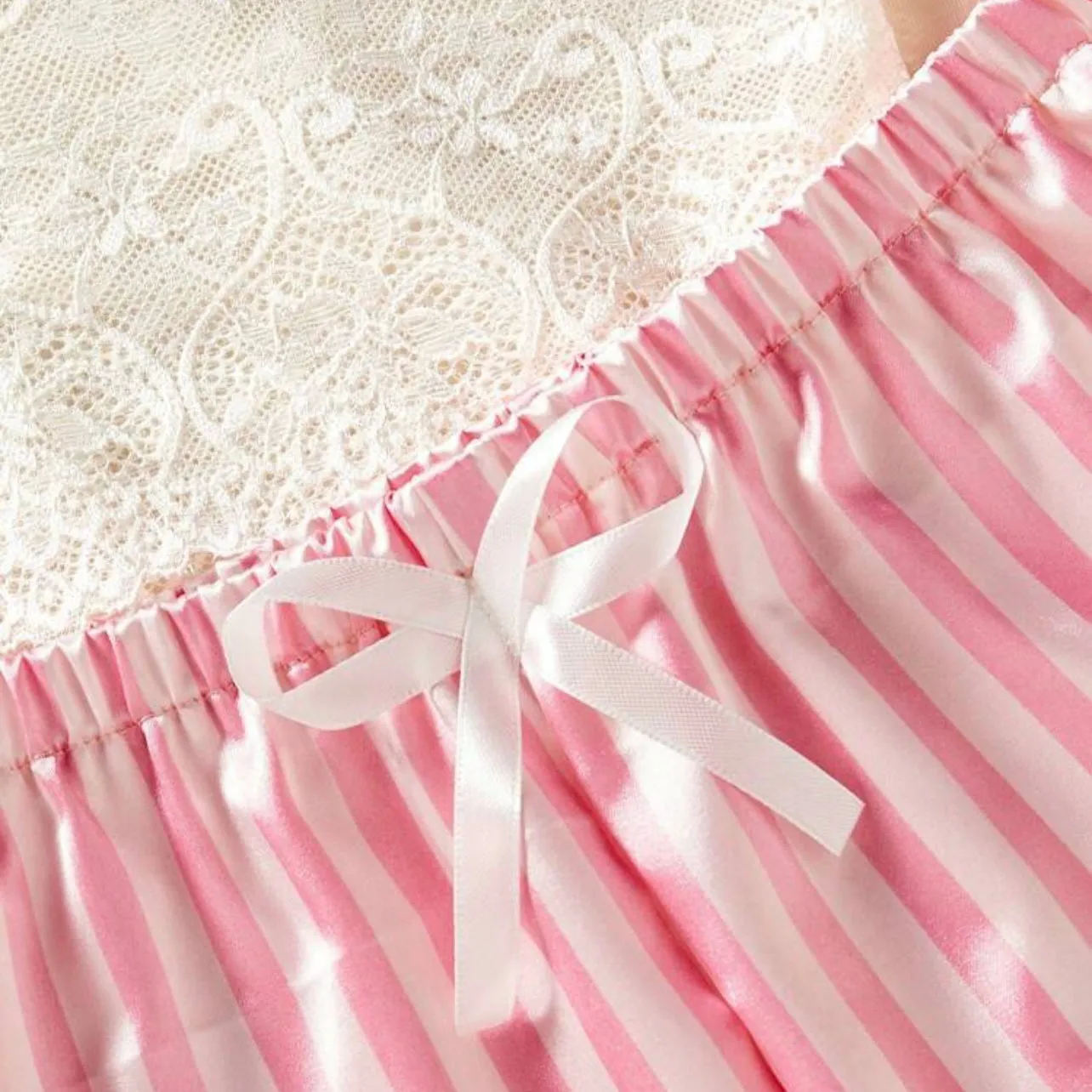 New Victoria Stripes Pajamas Set - Pink & White