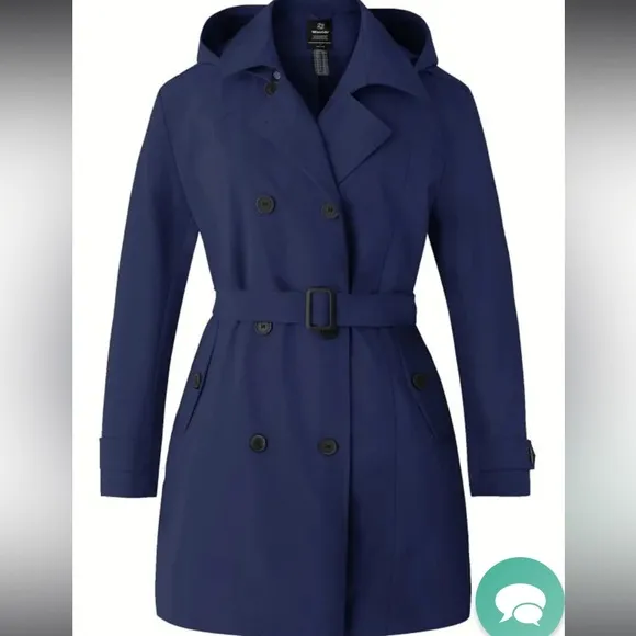 New! WANTDOWomen's Plus Size Double-Breasted Trench Coat with Belt