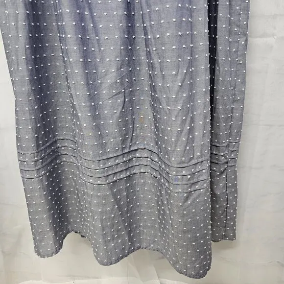 NWT Eileen West Gray White Swiss Dot Crochet Maxi Sleeveless Nightgown XL