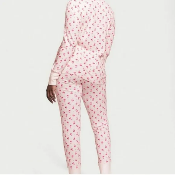 NWT Victoria's Secret Thermal Floral Pink Pajamas- size XXL