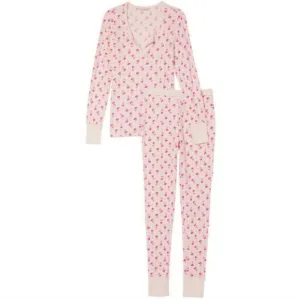 NWT Victoria's Secret Thermal Floral Pink Pajamas- size XXL
