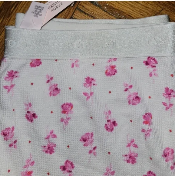 NWT Victoria's Secret Thermal Floral Pink Pajamas- size XXL