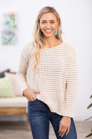 Oatmeal Waffle Knit Sweater