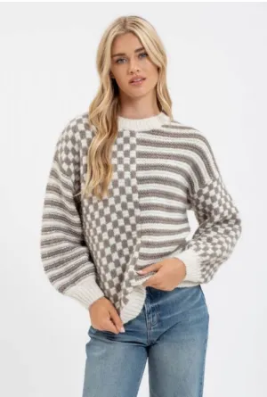 Olive Checkered Sweater