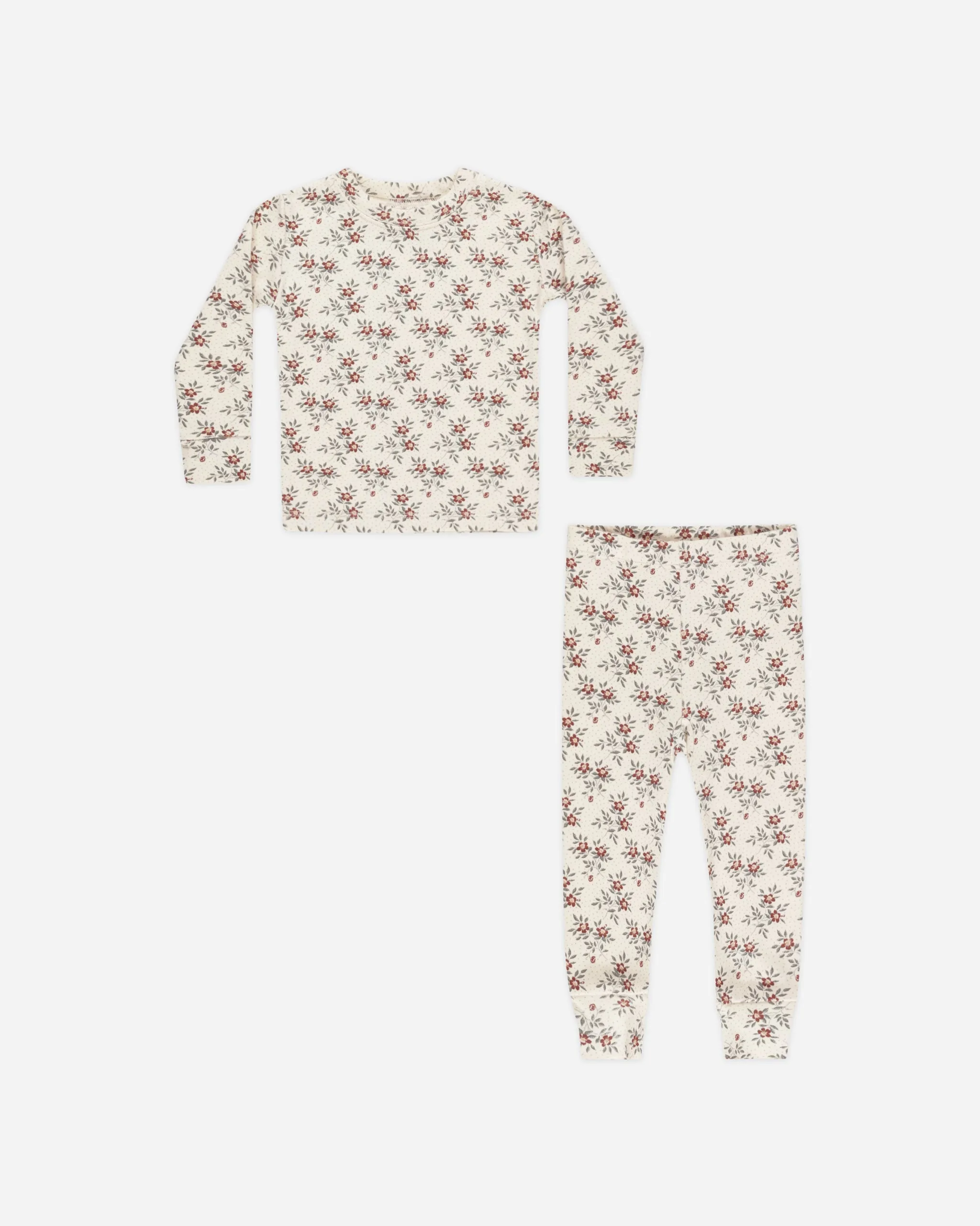 Organic LS PJ Set| Holiday Floral