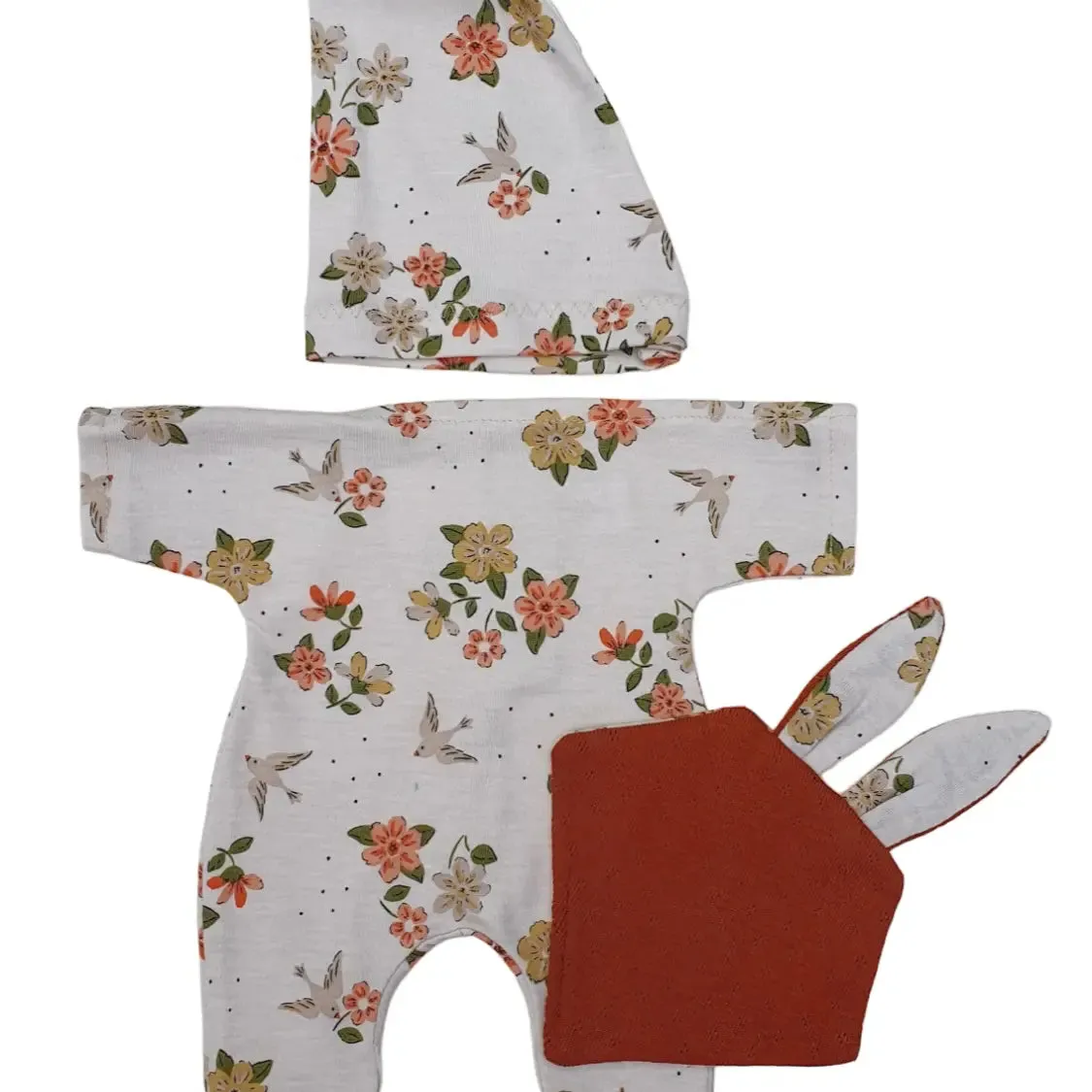 Pajamas Nightcap and Floral Stuffed Toy
