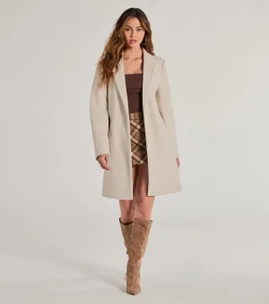 Perfect Chic Faux Wool Trench Coat