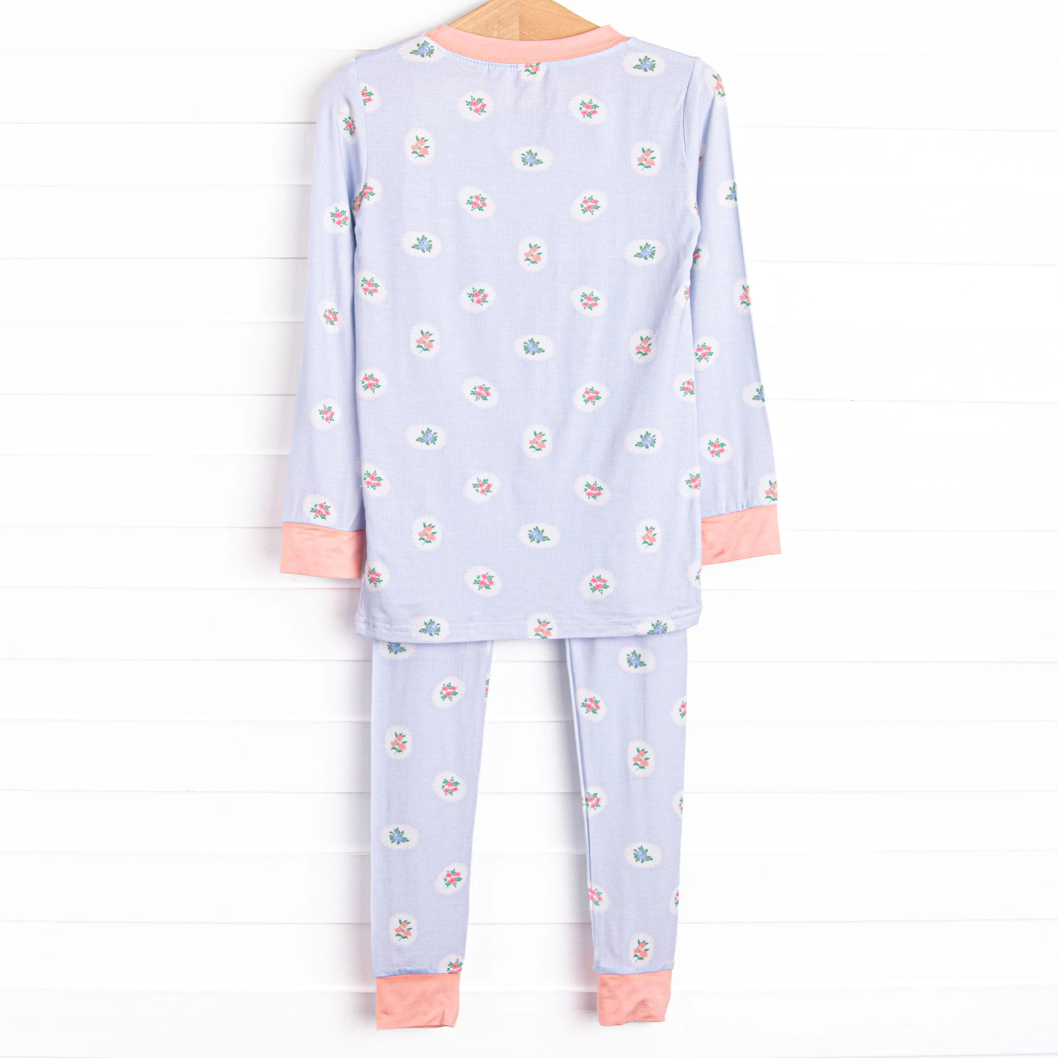 Periwinkle Patched Bamboo Pajama Set, Blue